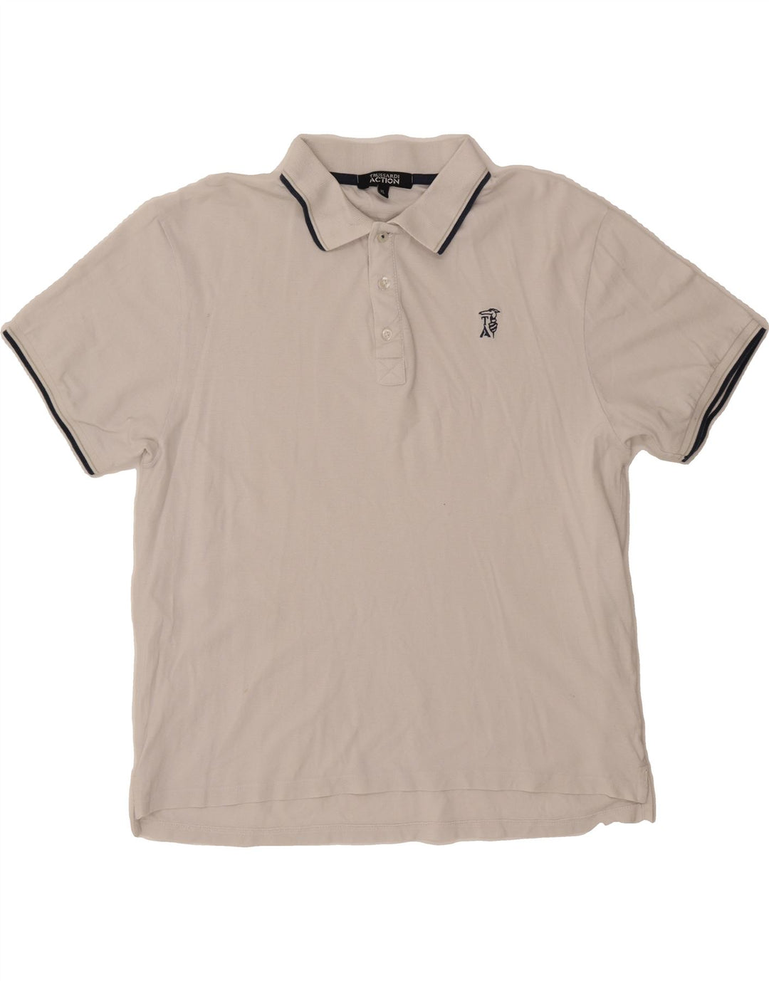 TRUSSARDI Mens Polo Shirt XL White Cotton Vintage Trussardi and Second-Hand Trussardi from Messina Hembry 