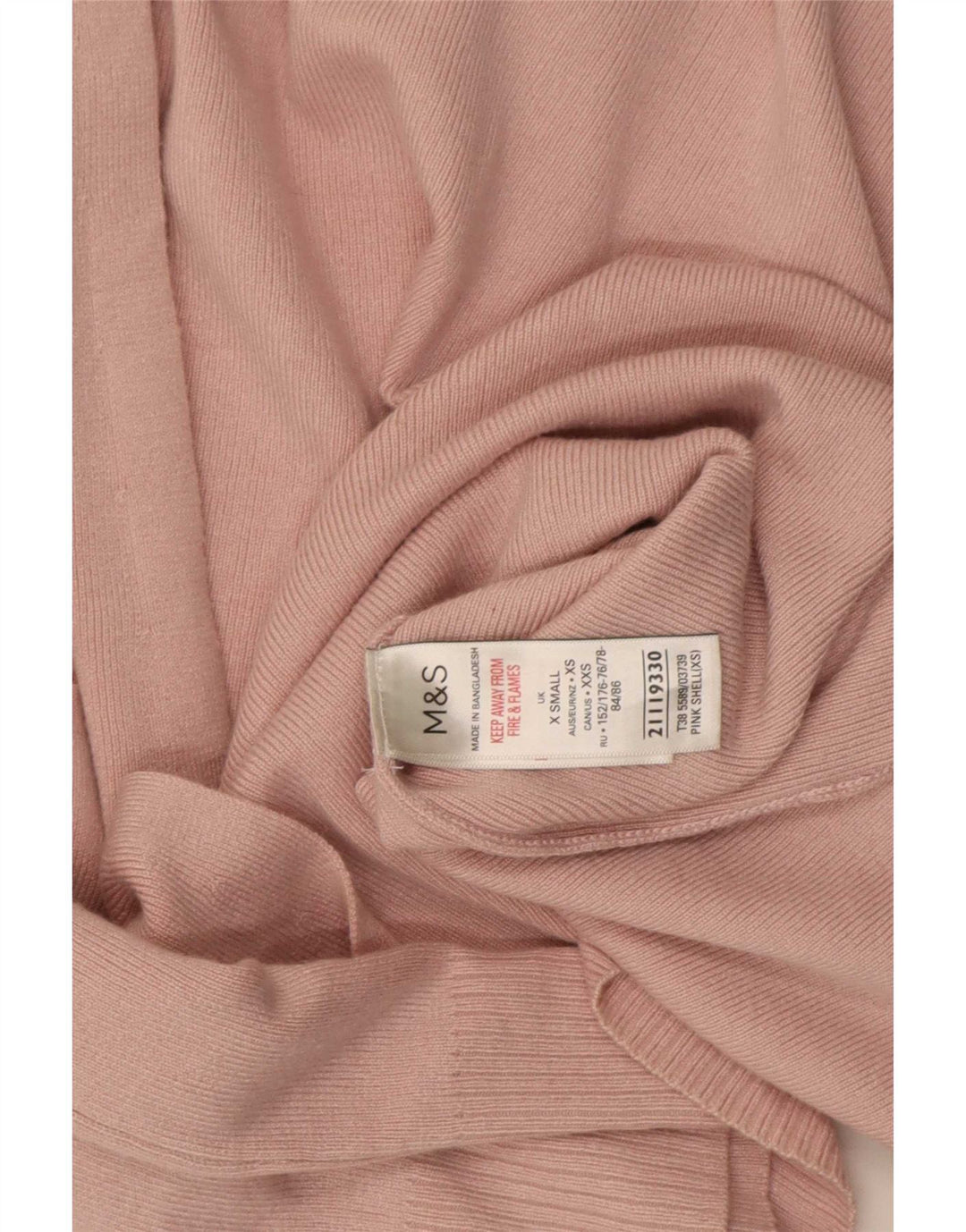 Marks & Spencer Dame Oversized Longline Cardigan Sweater UK 6 XS Pink