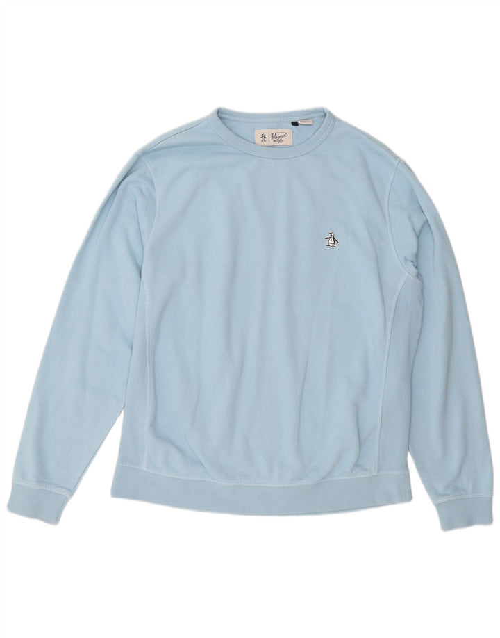 PENGUIN Herre Sweatshirt Jumper Stor Blå Bomuld