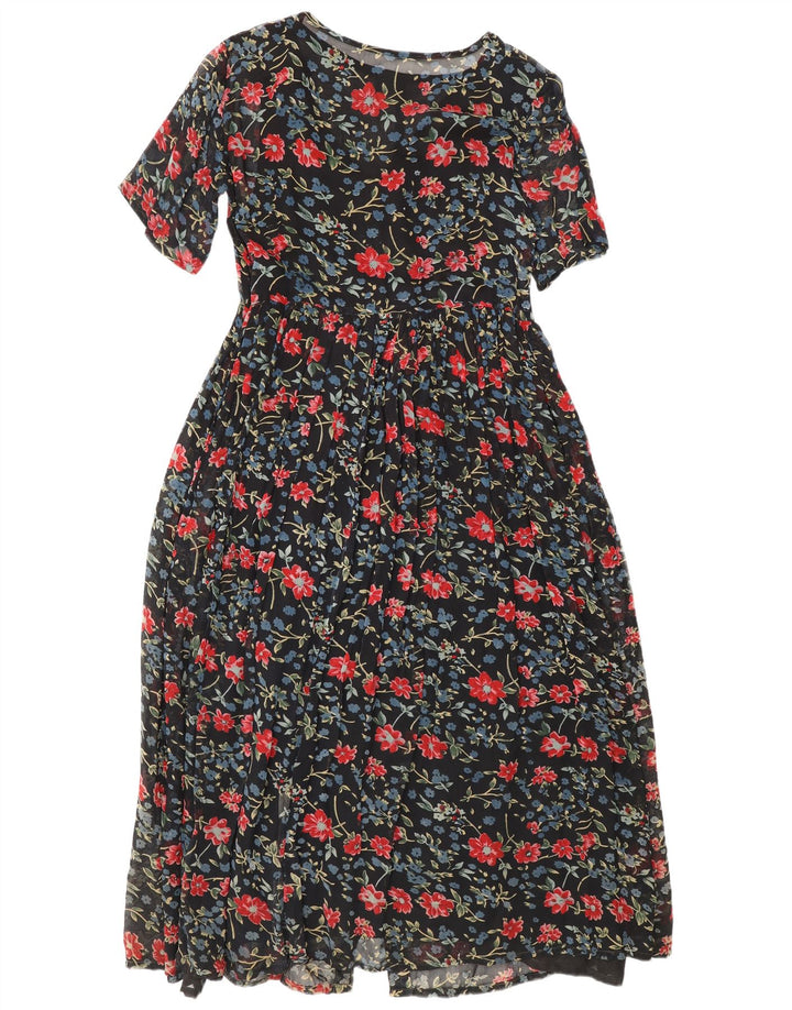 Coocoon Dame Maxi Dress UK 10 Small Black Floral