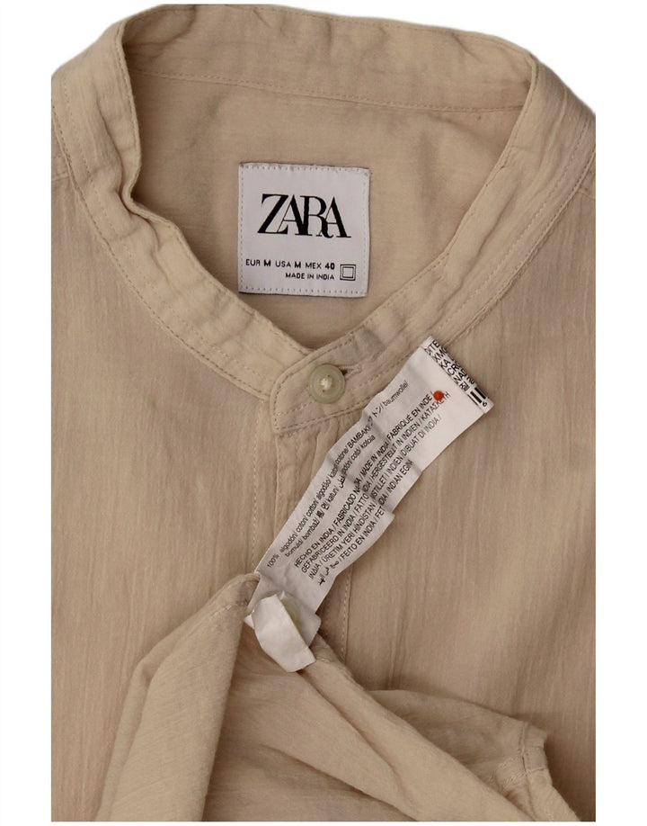 ZARA Herreskjorte Medium Beige Bomuld