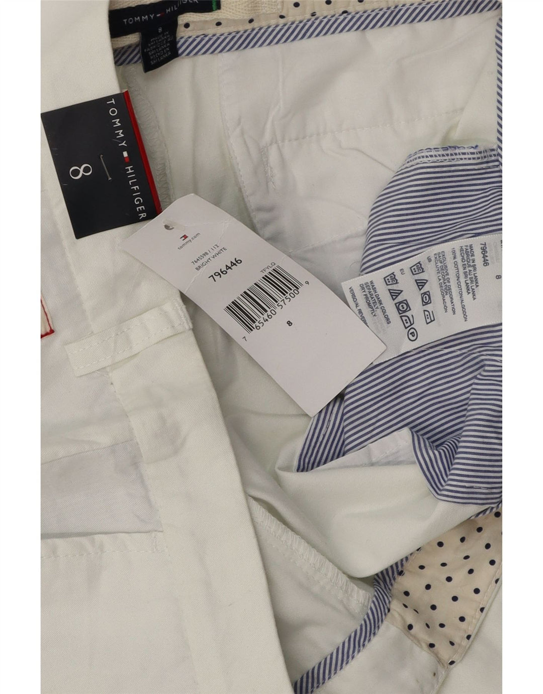 Tommy Hilfiger Chino Shorts til kvinder US 8 Medium W32 Hvid Bomuld