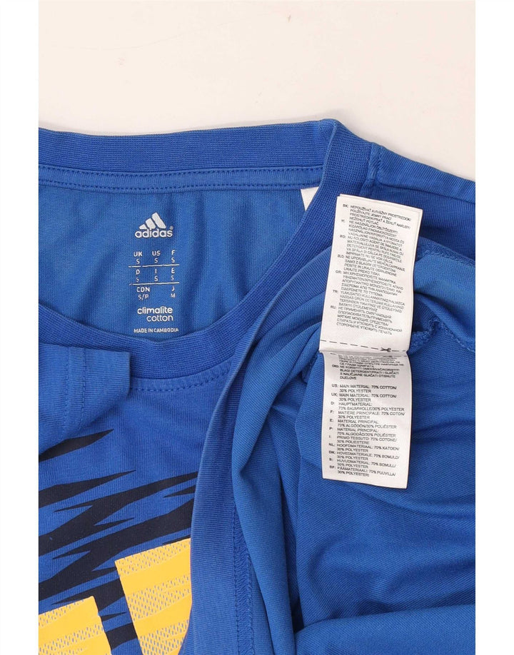 Adidas Herre Climalite grafisk T-shirt top lille blå bomuld