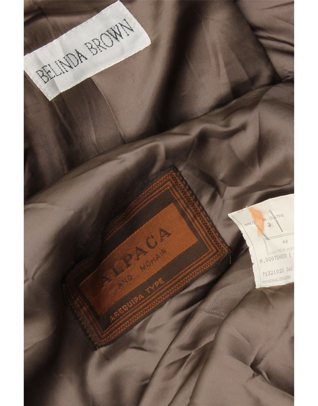VINTAGE Dame Oversized åben overfrakke IT 44 Mellemgrå alpakauld