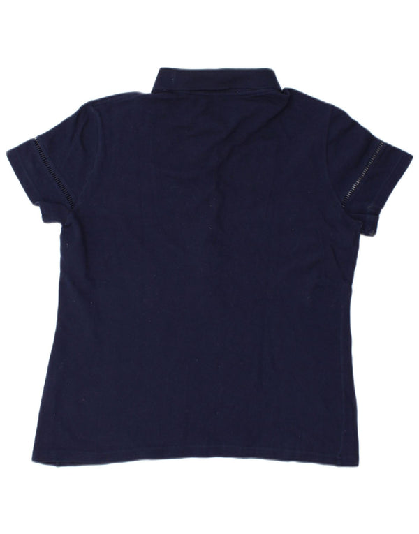 Lacoste Dame Polo Shirt Størrelse 46 XL Navy Blue Bomuld