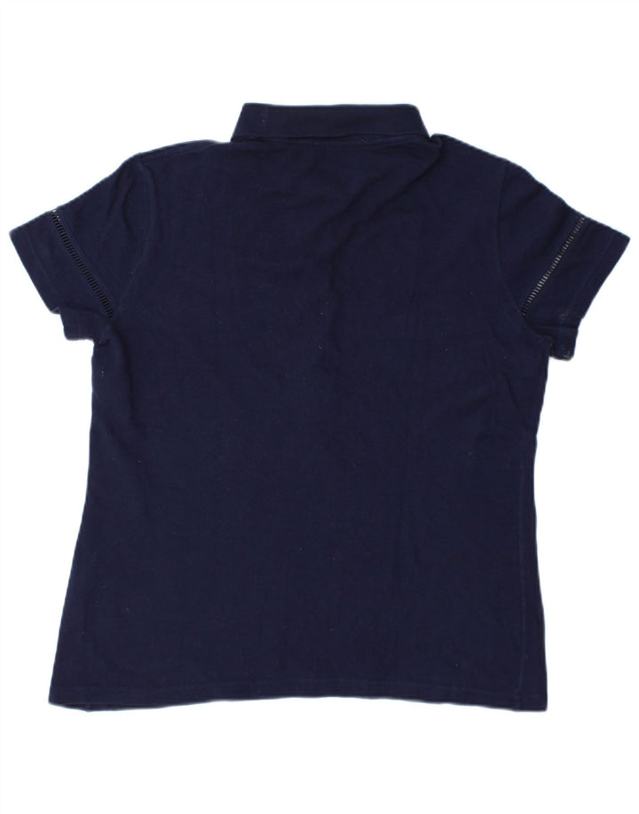 Lacoste Dame Polo Shirt Størrelse 46 XL Navy Blue Bomuld