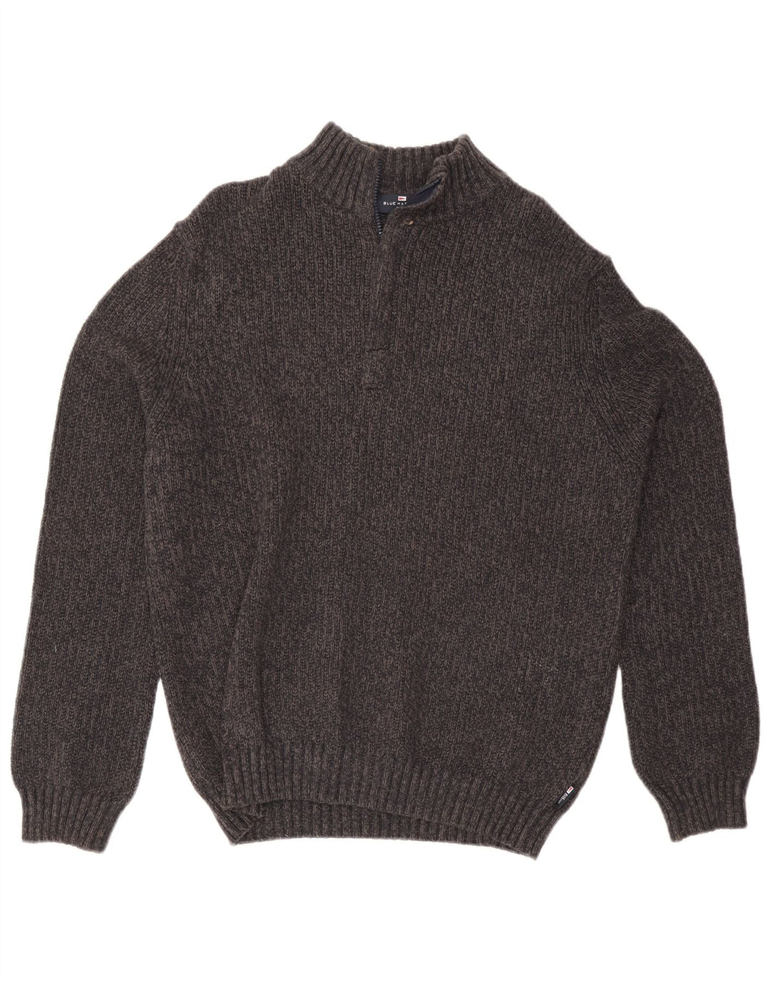 Marks & Spencer Herre Blue Harbor Zip Neck Jumper Sweater Medium Grå Silke