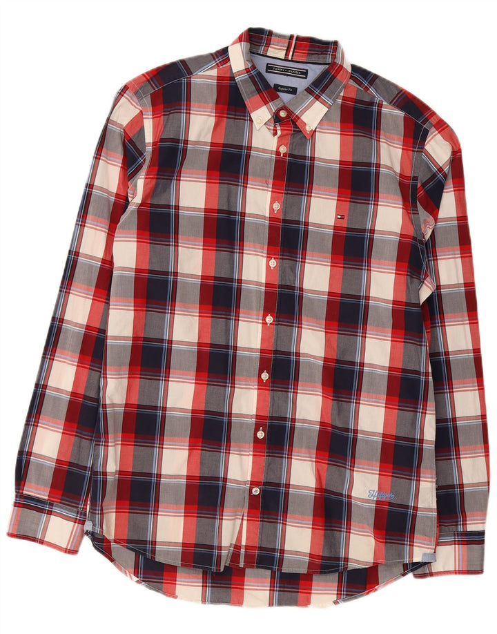 Tommy Hilfiger Herre Regular Fit skjorte Medium Flerfarvet Plaid Bomuld