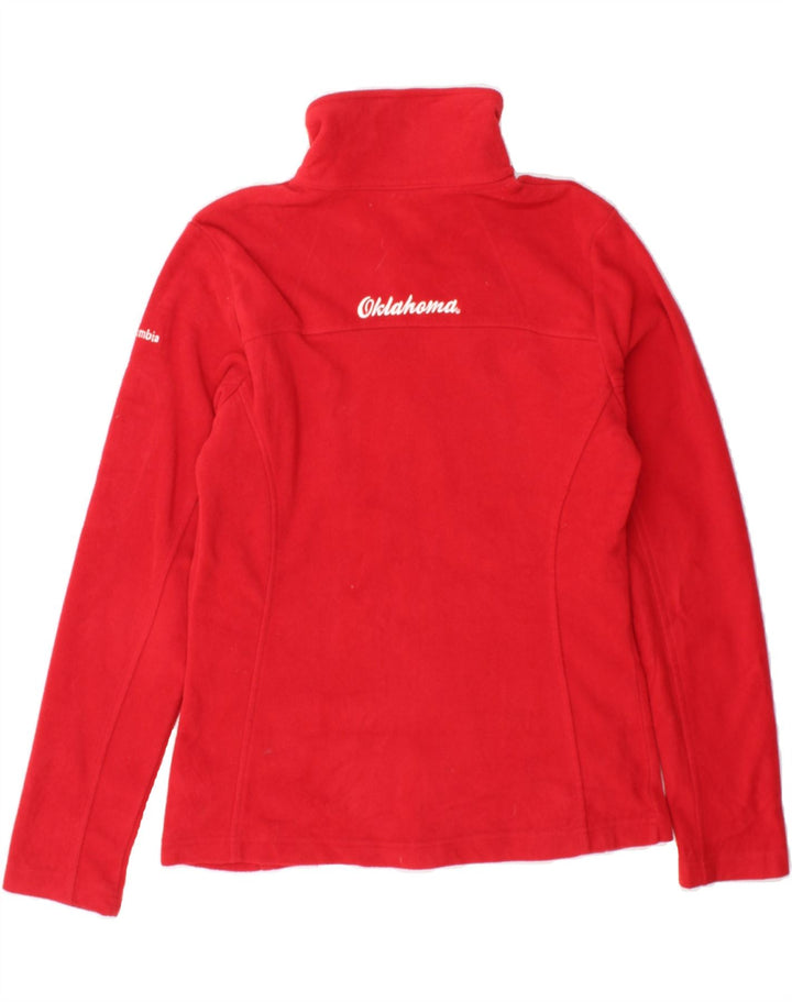 COLUMBIA Womens Fleece Jacket UK 14 Medium Red Polyester Vintage Columbia and Second-Hand Columbia from Messina Hembry 