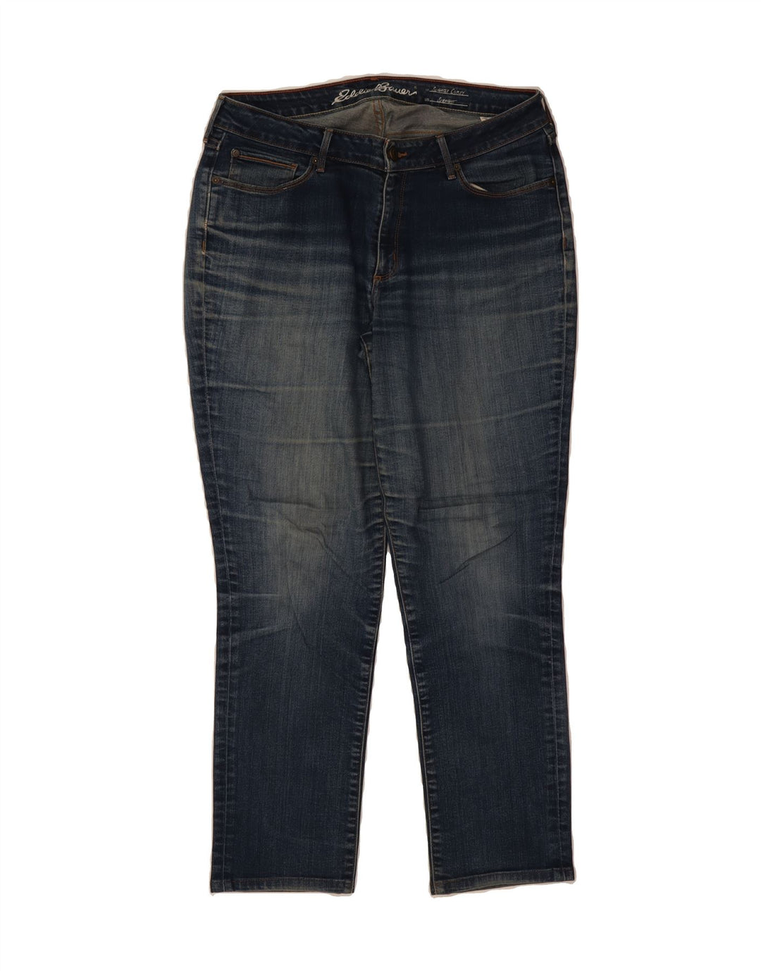 EDDIE BAUER Womens Slightly Curvy Straight Jeans US 12 Large W32 L28 Blue Vintage Eddie Bauer and Second-Hand Eddie Bauer from Messina Hembry 
