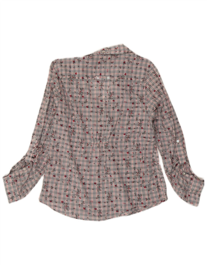 White Stuff Womens Shirt Bluse UK 14 Medium Grey Floral Cotton