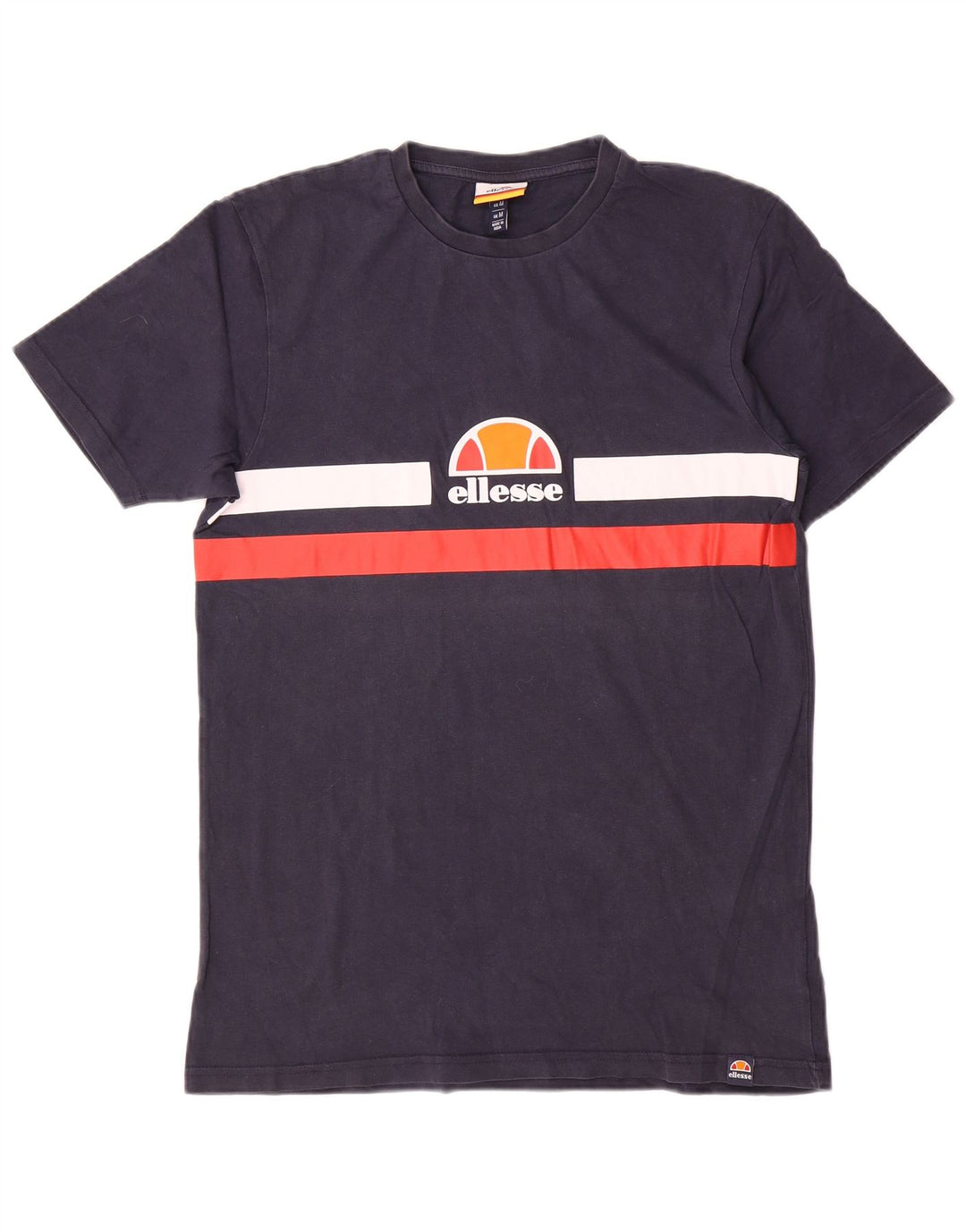 Ellesse Herre Grafisk T-Shirt Top Medium Marineblå Bomuld