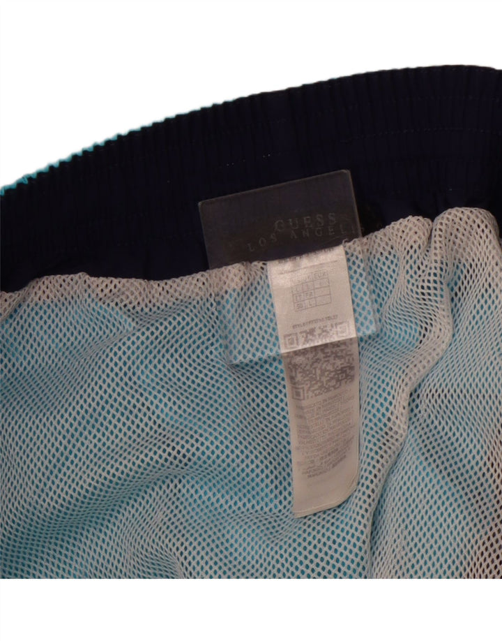 GUESS Badeshorts til mænd store blå polyamid