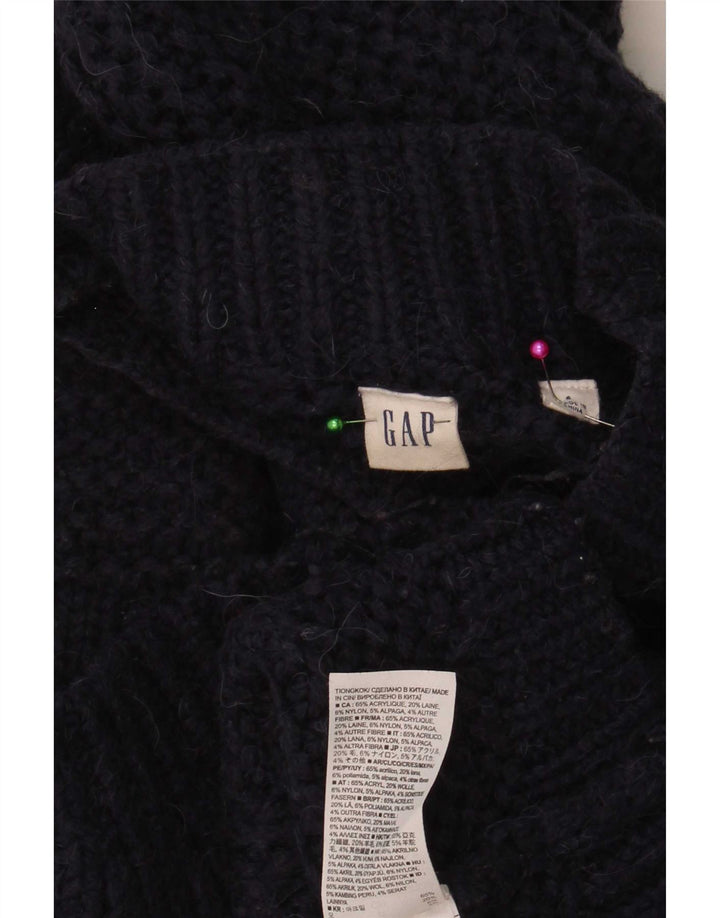 Gap Dame Oversized Turtle Neck Jumper Sweater UK 10 Small Navy Blue