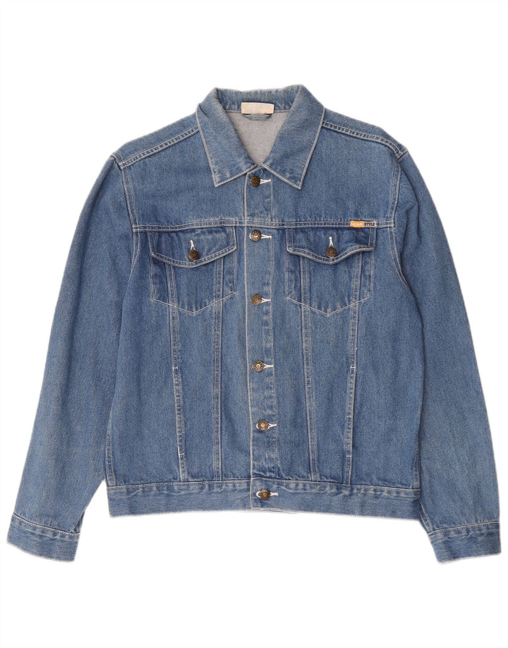 Denim Style Herre Denimjakke EU 50 Stor Blå Bomuld