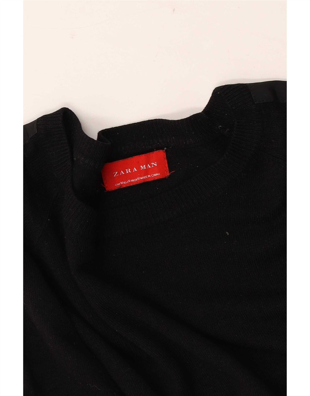 Zara Herre Boat Neck Jumper Sweater Medium Sort