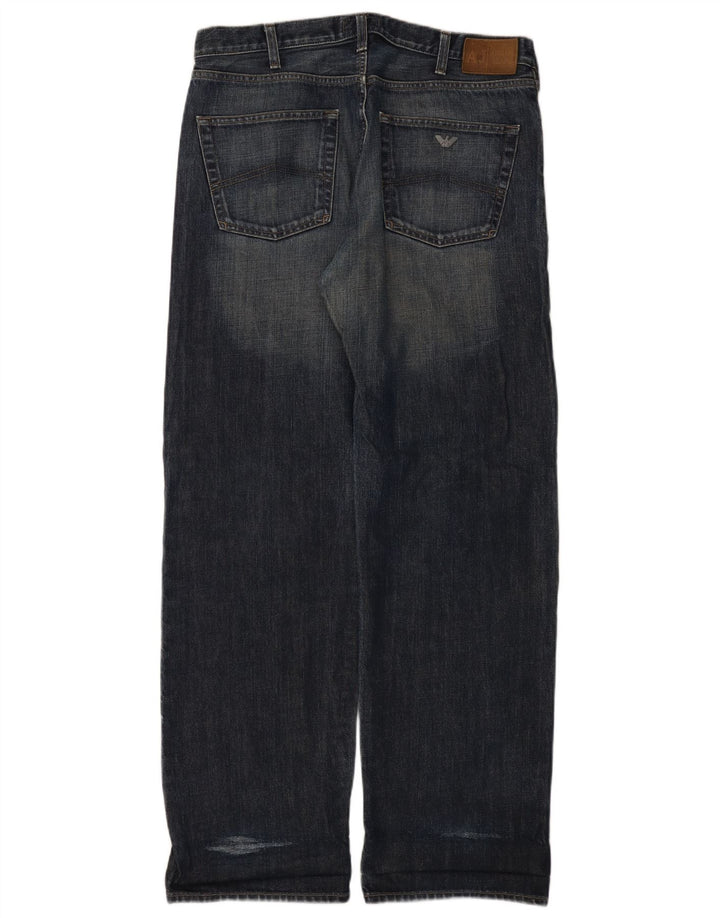 Armani Straight Jeans til mænd W36 L33 Marineblå