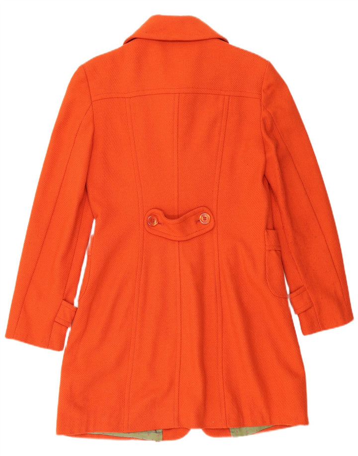 SISLEY Dame Overfrakke IT 42 Medium Orange Uld