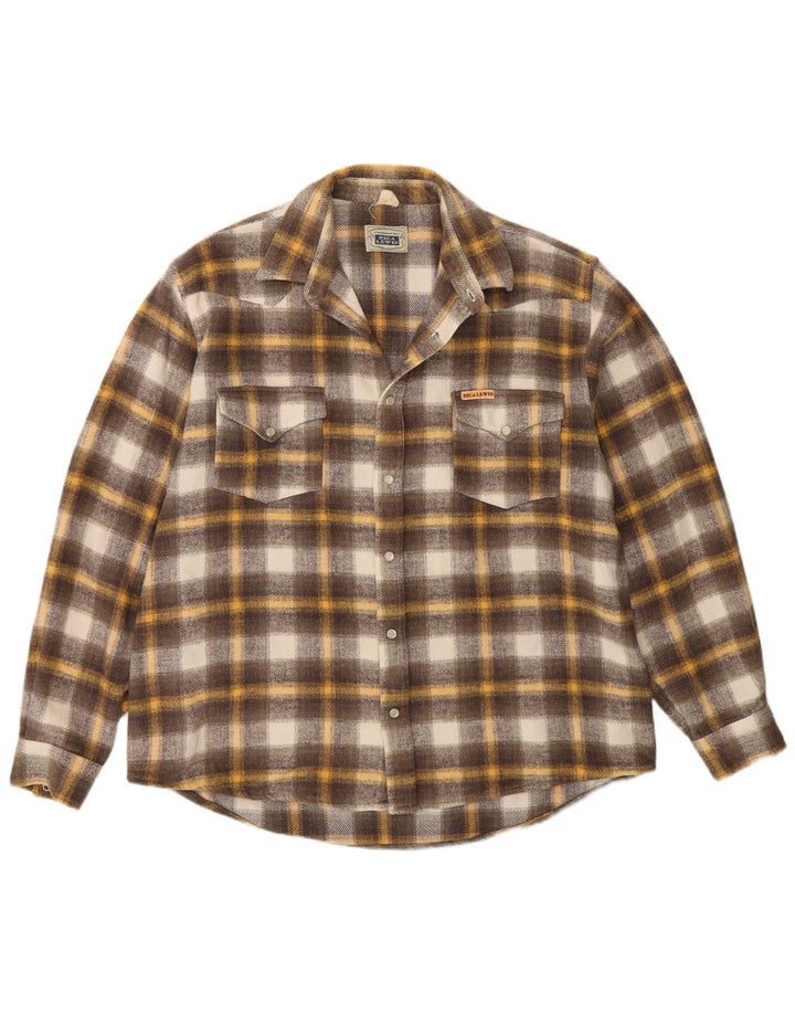 Rica Lewis Herre Overshirt Flanellskjorte Stor brun Plaid