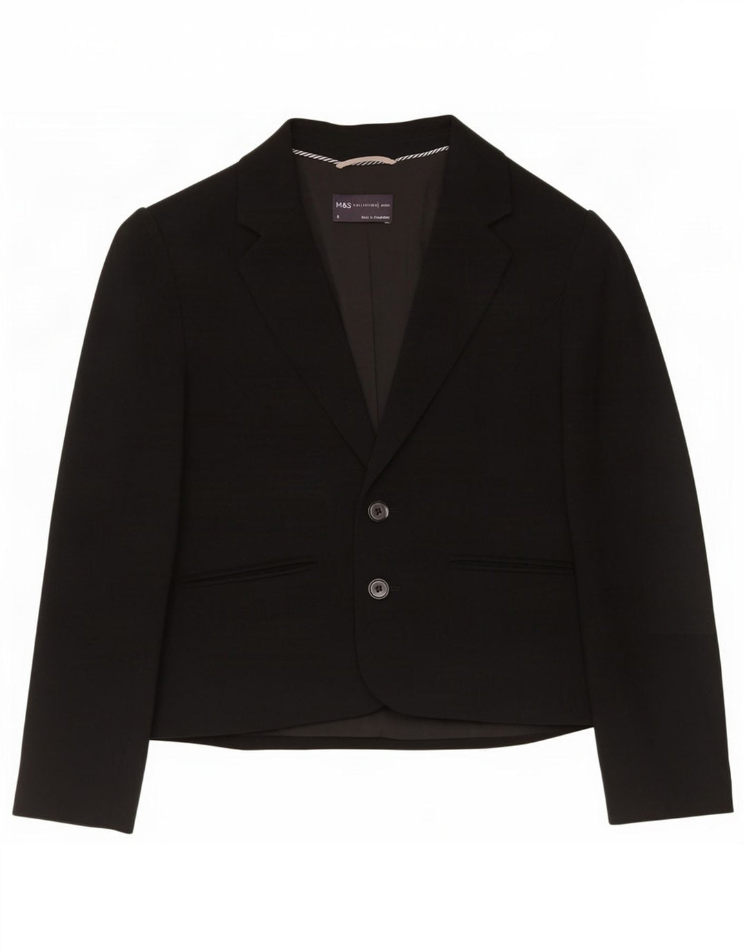 Marks & Spencer Dame 2-knaps blazerjakke UK 6 XS Sort Polyester