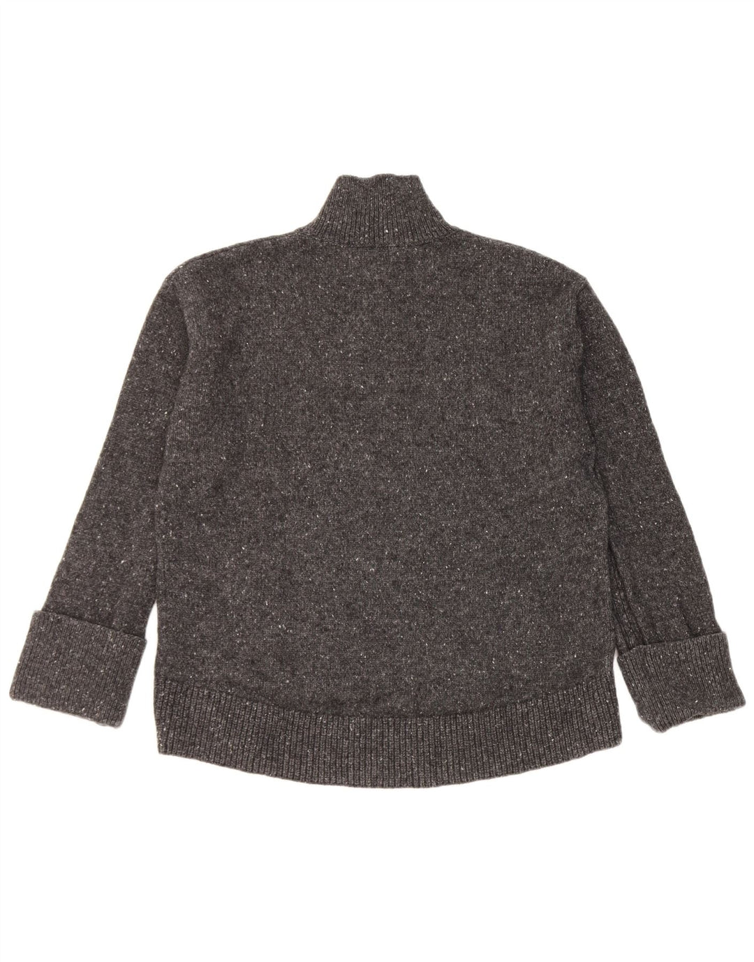 John Lewis Dame Turtle Neck Jumper Sweater UK 12 Medium Grey Flecked Wool
