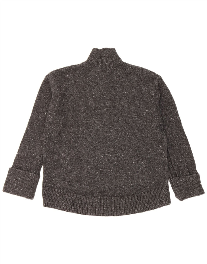 John Lewis Dame Turtle Neck Jumper Sweater UK 12 Medium Grey Flecked Wool