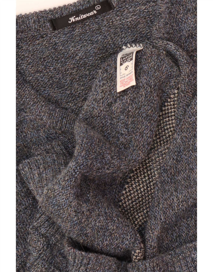 St. Bernard Herre V-hals sweater stor blå geometrisk akryl
