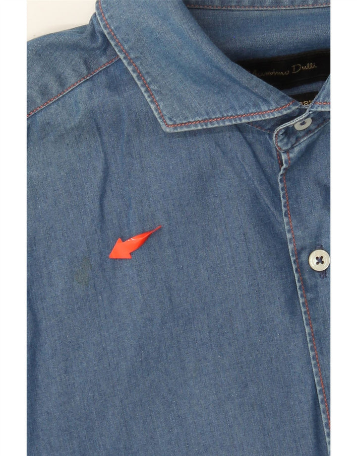 MASSIMO DUTTI Denimskjorte til mænd mellemblå