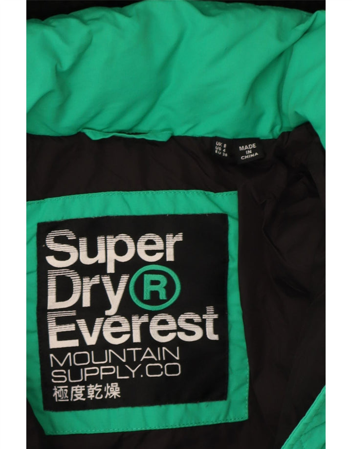 Superdry oversized polstret jakke med hætte til kvinder UK 8 Lille grøn farveblok