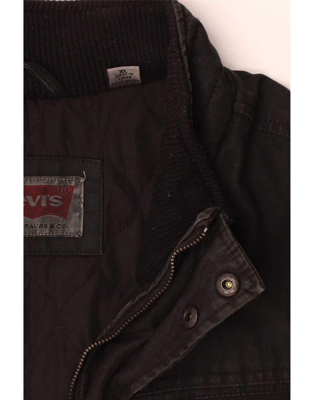Levi's Herre Utility Jacket UK 42 XL Sort Bomuld