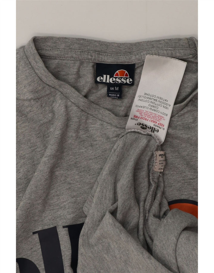 Ellesse Herre Grafisk T-Shirt Top Medium Grå Bomuld
