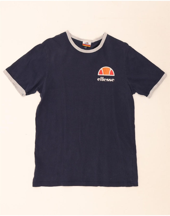 ELLESSE Womens T-Shirt Top Medium Navy Blue Cotton Sports