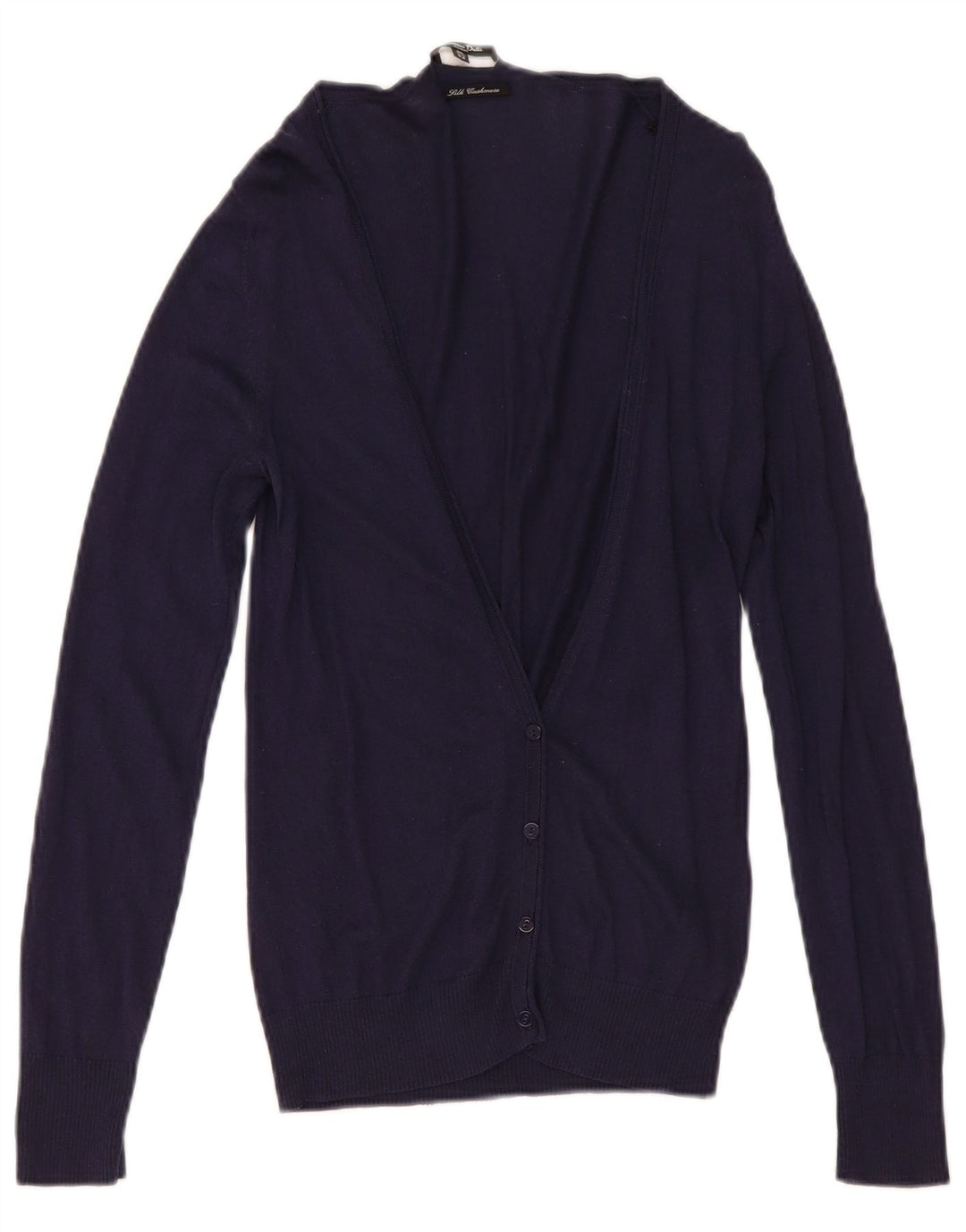 Massimo Dutti Dame Cardigan Sweater UK 12 Medium Navy Blue Silke