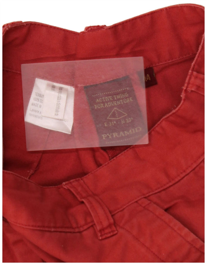 PYRAMID Dame Cargo Shorts IT 44 Medium W28 Rød Bomuld