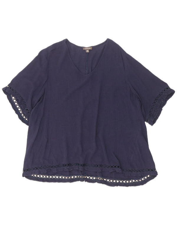 Marks & Spencer Womens Autograph Oversized bluse Top UK 18 XL Navy Blue