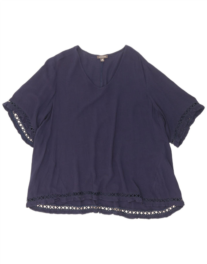 Marks & Spencer Womens Autograph Oversized bluse Top UK 18 XL Navy Blue