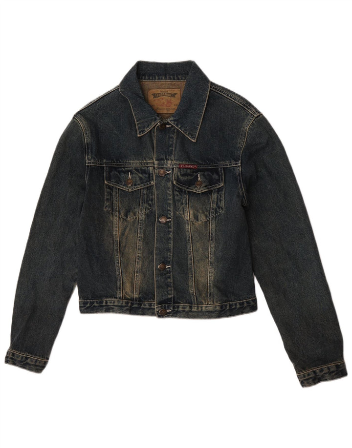 Vintage Dame denimjakke UK 14 Medium Navy Blue Bomuld