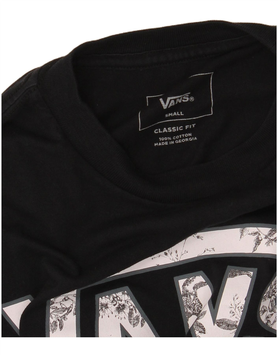 Vans Herre Classic Fit Grafisk Top Langærmet Lille Sort Bomuld