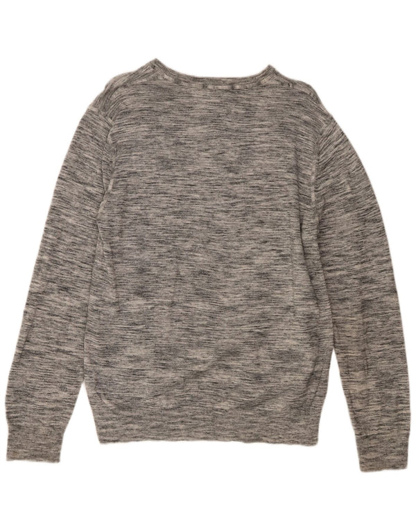 Tommy Hilfiger Herre Boat Neck Jumper Sweater Medium Grey Flecked Bomuld