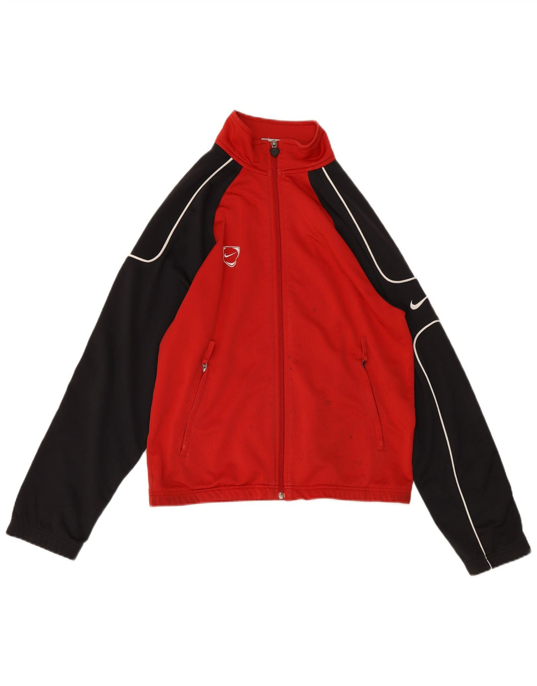 Nike træningsdragt til mænd, topjakke UK 35/37 Small Red Colourblock Polyester