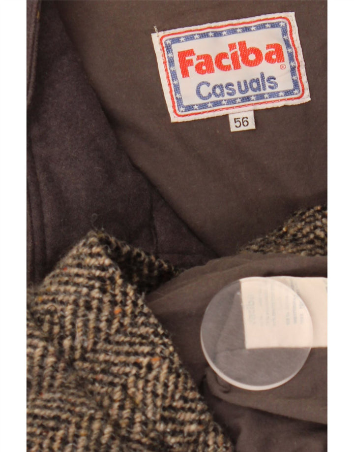 Faciba Bomberjakke til mænd IT 56 3XL Brun Colourblock Uld