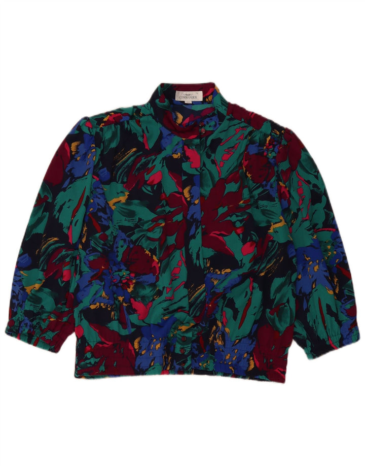 COMMANDER Dame Crop Shirt Bluse EU 42 Large Multicolored Floral