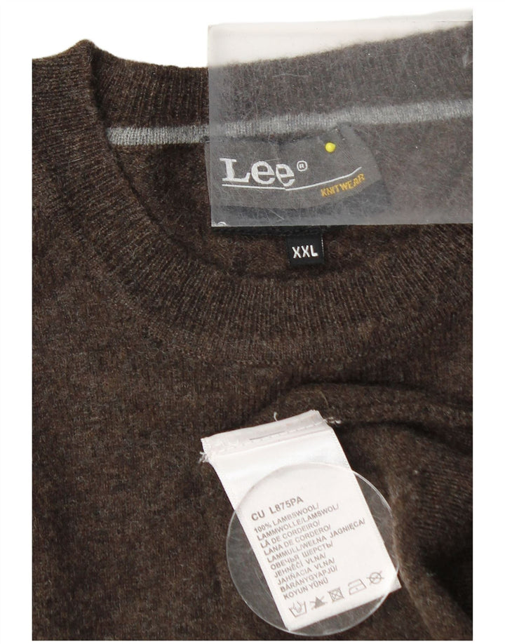 Lee Dame sweater med rund hals DK 20 2XL Brun lammeuld