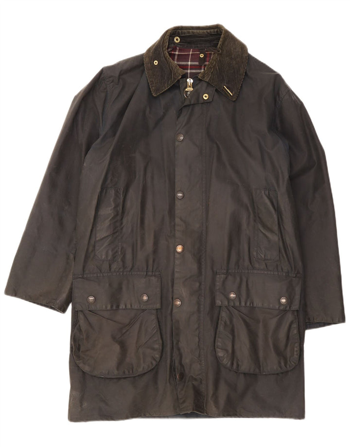 Barbour Herre vokset bomuldsjakke EU 38 Medium Sort