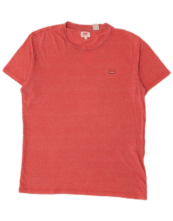 Levi's Herre T-Shirt Top Medium Rød Flecked Bomuld