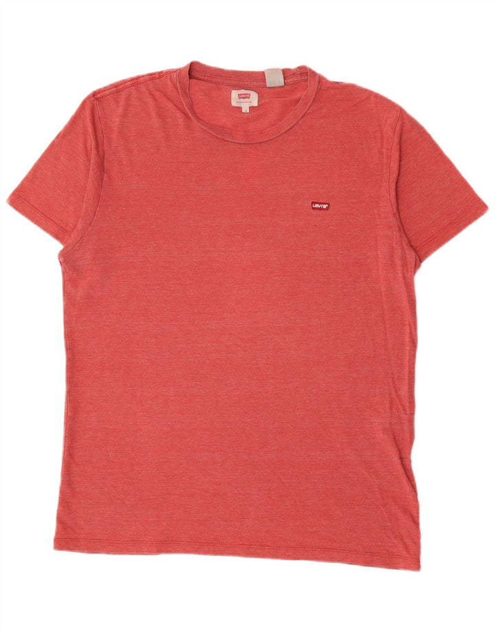 Levi's Herre T-Shirt Top Medium Rød Flecked Bomuld