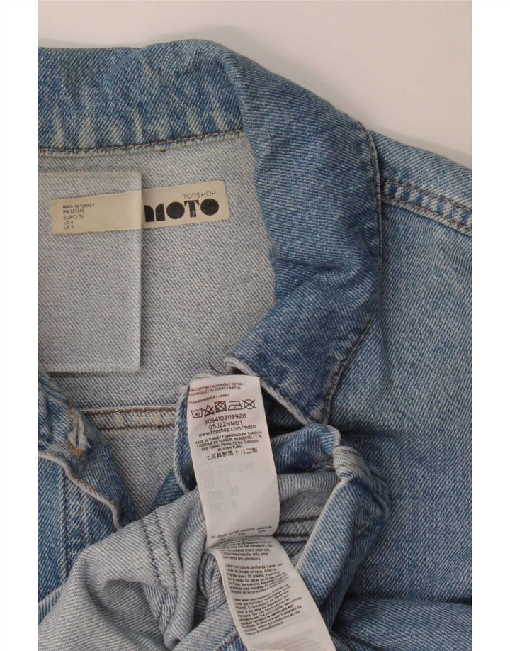 Topshop Dame denimjakke UK 8 Small Blue Cotton