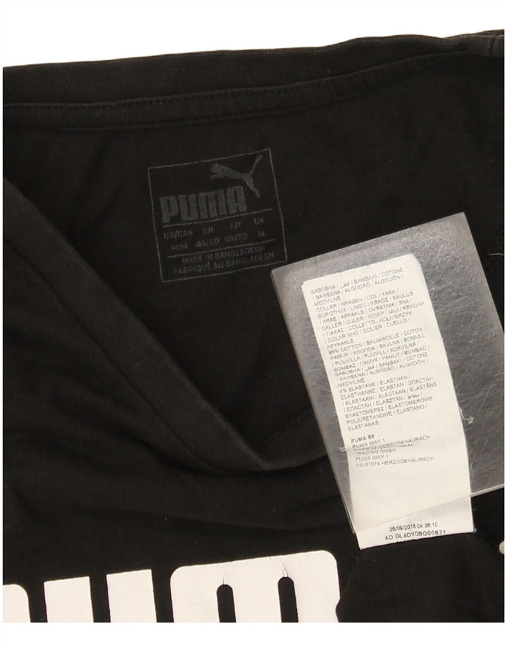 Puma Herre Grafisk T-Shirt Top Medium Sort Bomuld