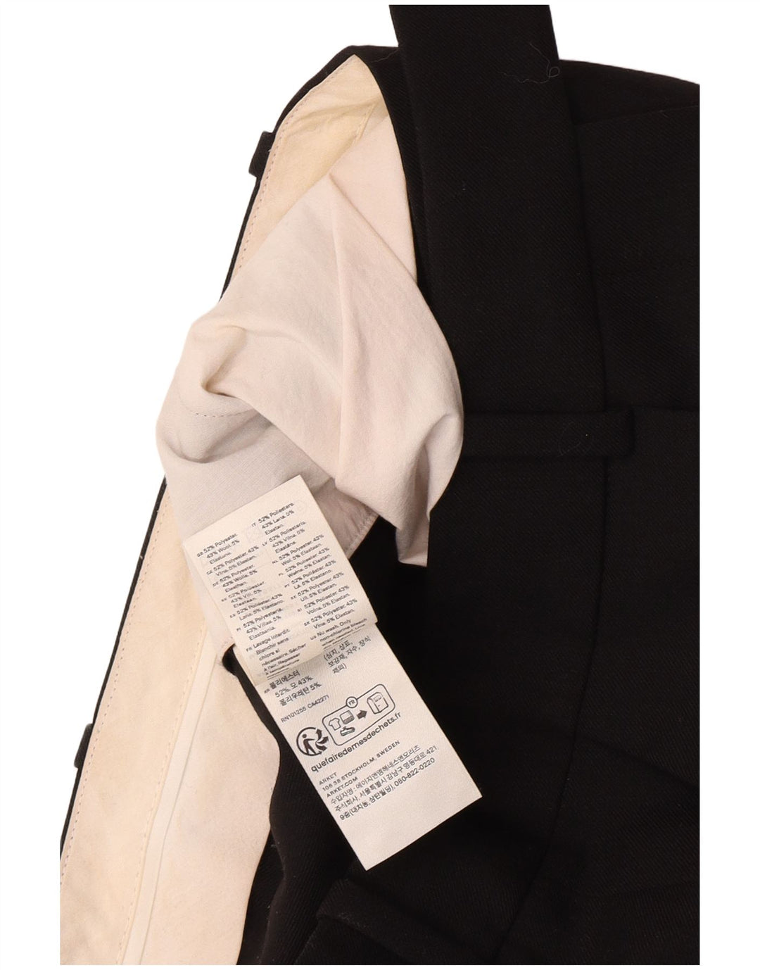 Vintage lige jakkesæt til kvinder EU 38 Medium W28 L30 Sort polyester
