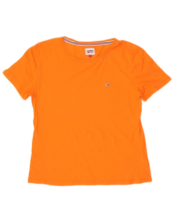 Tommy Hilfiger Dame T-Shirt Top UK 10 Lille Orange Bomuld